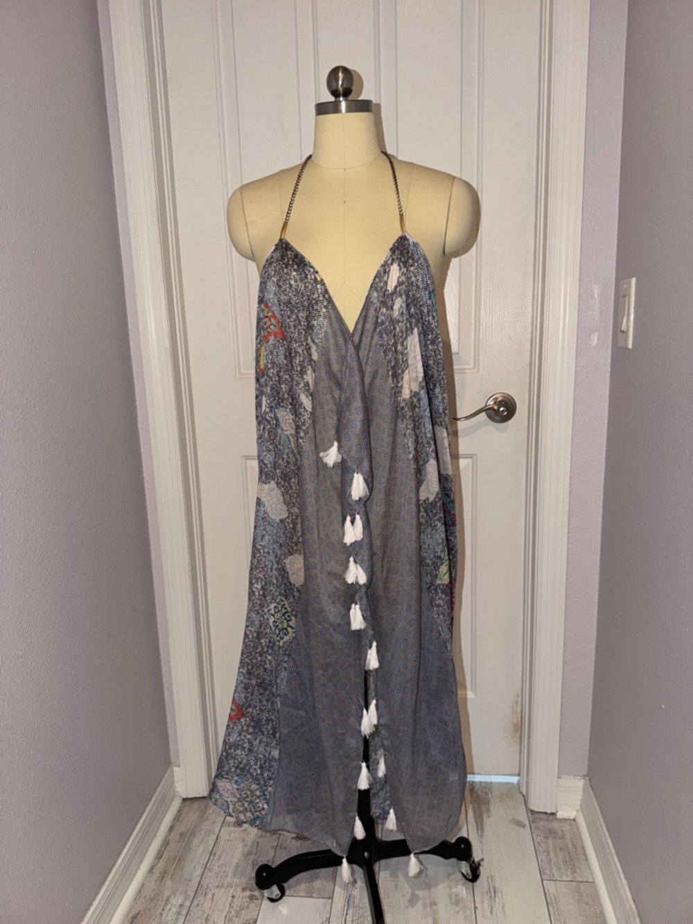 Pool to Party Boho Tassel Halter Maxi Dress/Coverup